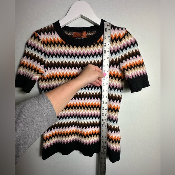 Missoni Wool Short Sleeve Crewneck Zig Zig  Pullover Sweater Size 40/US 4 - Picture 13 of 17
